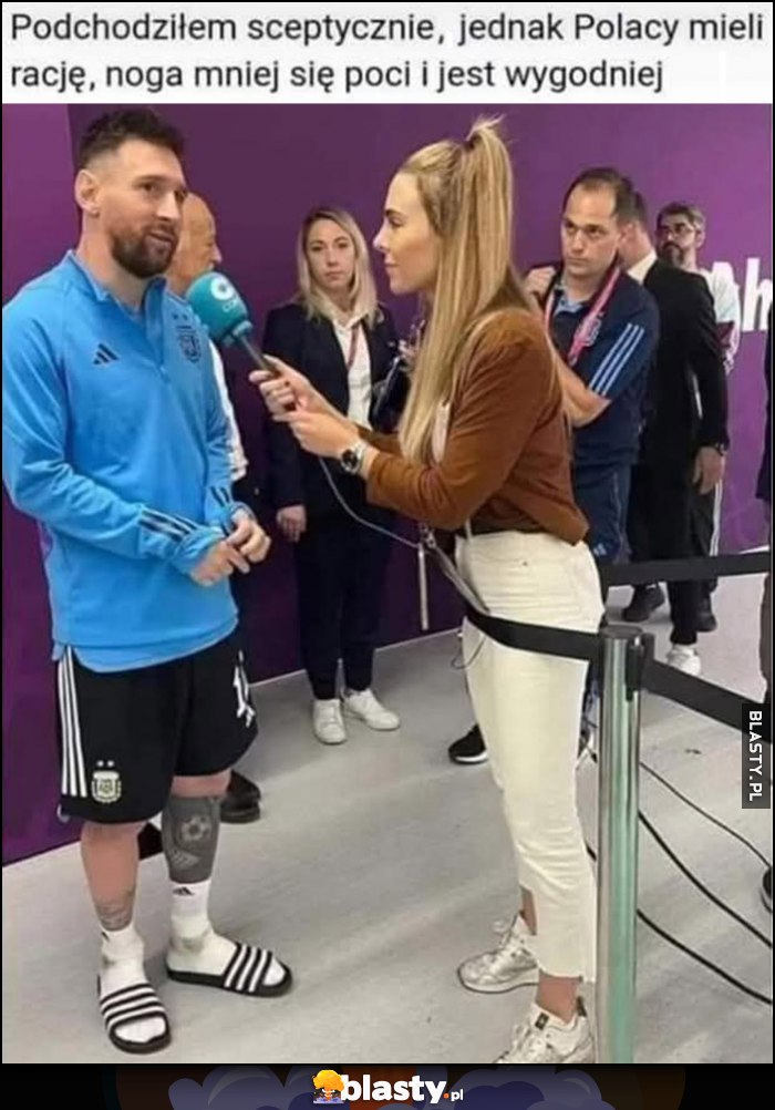 Messi: podchodziłem sceptycznie, jednak Polacy mieli rację, noga mniej się poci i jest wygodniej skarpetki klapki