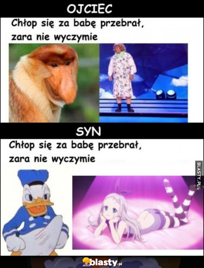 Ojciec vs syn reakcja na chłop się za babę przebrał, zaraz nie wytrzymam
