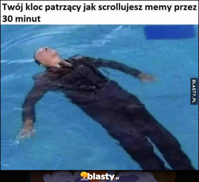 Twój kloc patrzący jak scrollujesz memy przez 30 minut pływa w wodzie