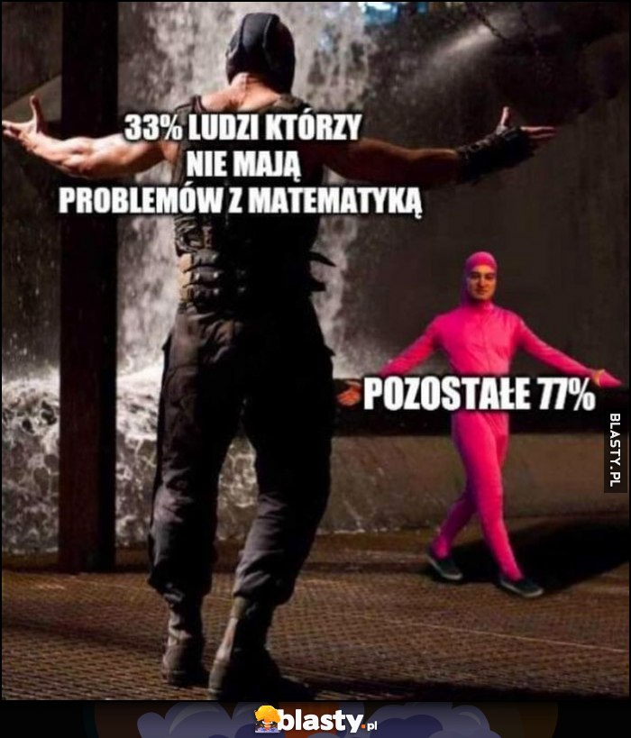 33% ludzi, którzy nie mają problemów z matematyką vs pozostałe 77%