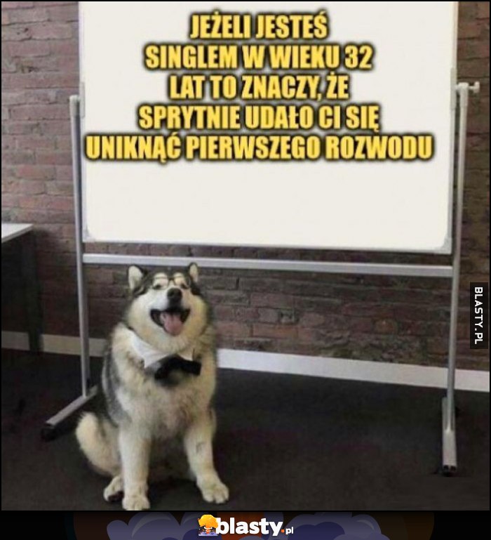 Jeżeli jesteś singlem w wieku 32 lat to znaczy, że sprytnie udało Ci się uniknąć pierwszego rozwodu