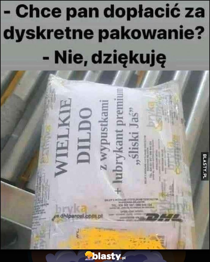 Chce pan dopłacić za dyskretne pakowanie? Nie dziękuję, zawartość paczki opisana na opakowaniu