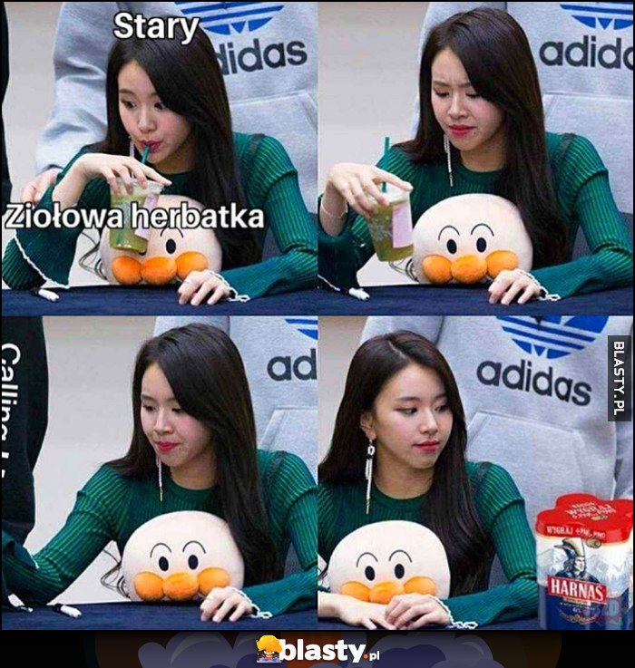 Stary pije ziołową herbatkę, niedobre, wili zgrzewkę Harnasia