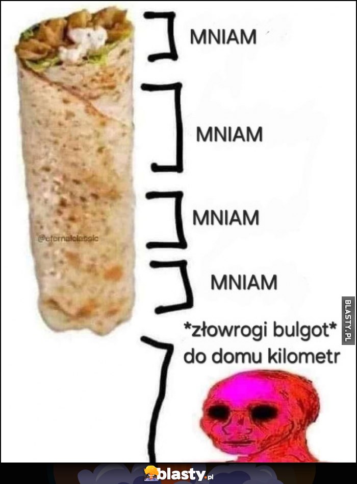 Kebab mniam, mniam, a potem złowrogi bulgot a do domu kilometr