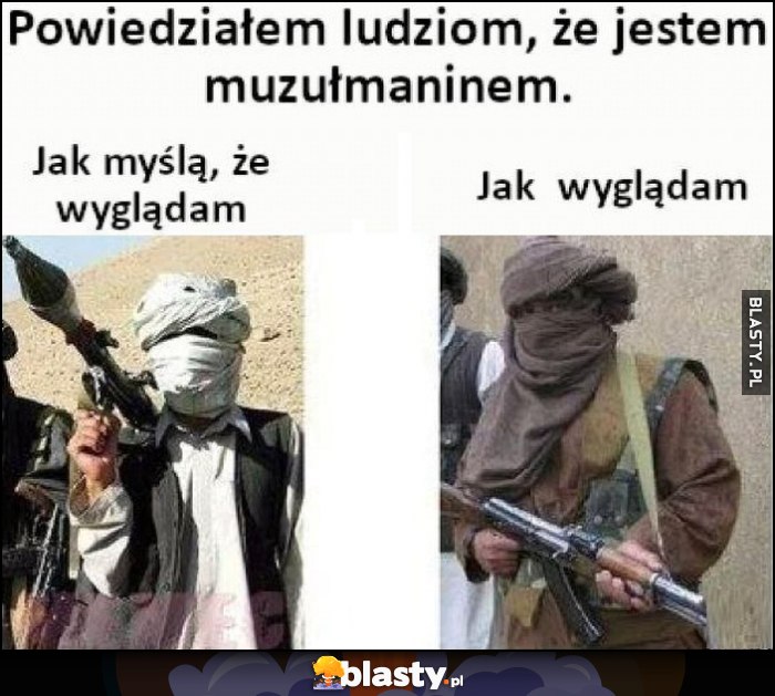Powiedziałem ludziom, że jestem muzułmaninem, jak myślą że wyglądam vs jak wyglądam (tak samo)