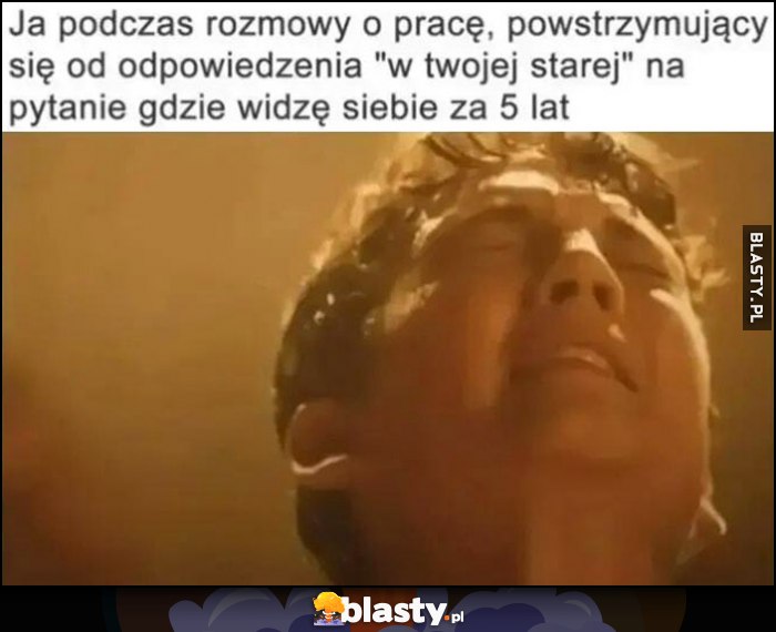 Ja podczas rozmowy o pracę powstrzymujący się od odpowiedzenia 