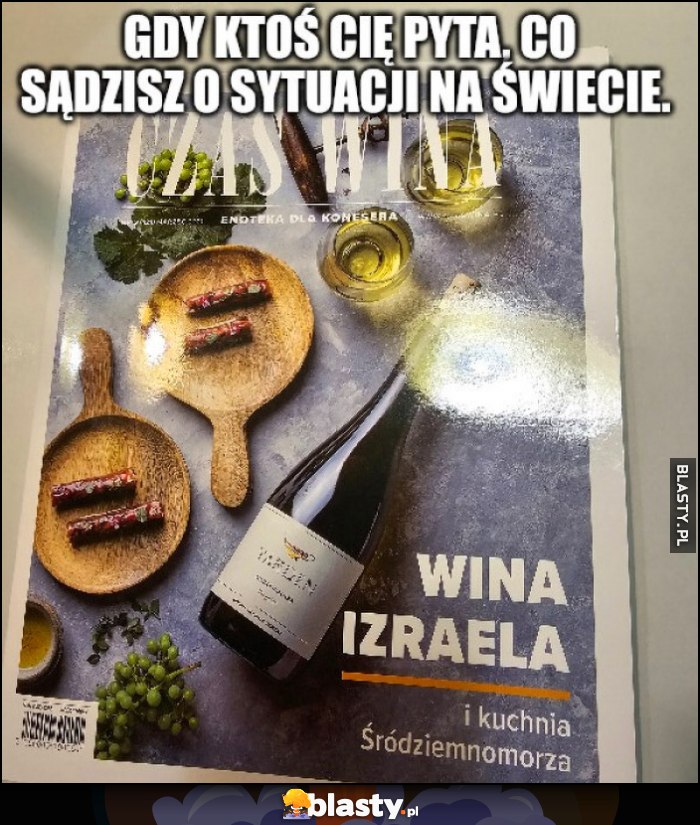 Gdy ktoś Cię pyta co sądzisz o sytuacji na świecie wina Izraela