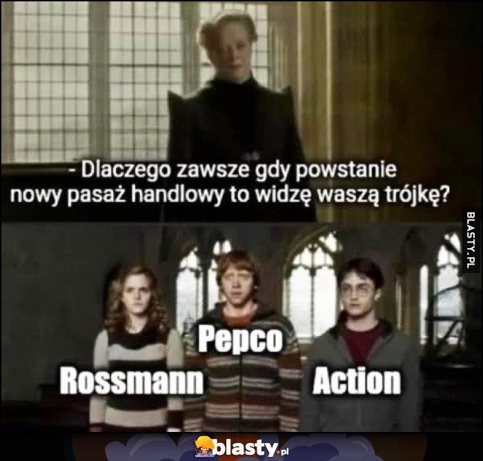 Dlaczego zawsze gdy powstaje nowy pasaż handlowy to widzę waszą trójkę: Rossmann, Pepco, Action
