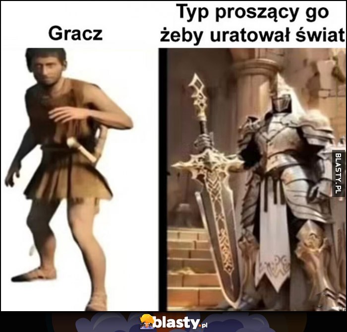 Gracz vs typ proszący go żeby uratował świat
