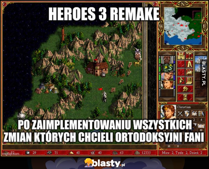 Heroes 3 remake po zaimplementowaniu wszystkich zmian, których chcieli ortodoksyjni fani (nic się nie zmieniło)