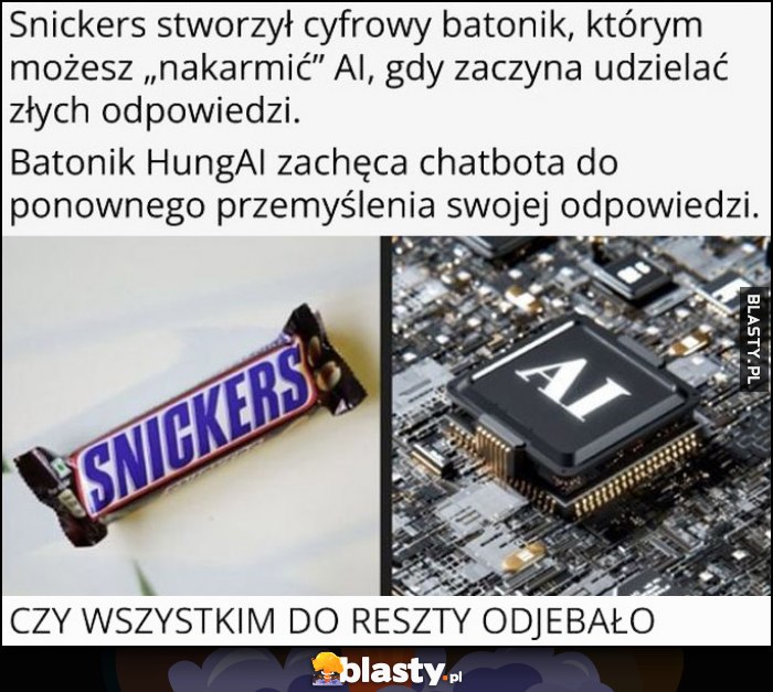 Snickers stworzył cyfrowy batonik którym możesz nakarmić AI, czy wszystkim do reszty odwaliło