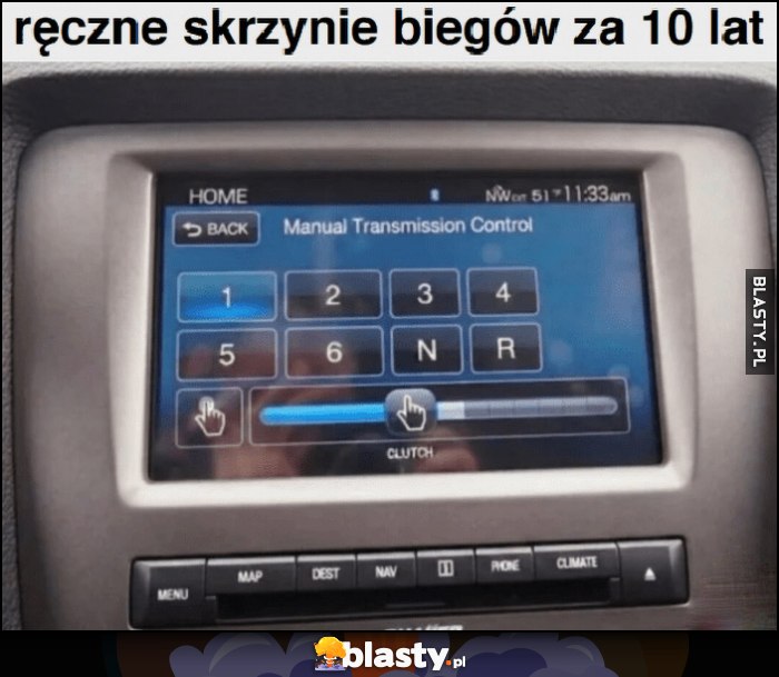 Ręczne skrzynie biegów za 10 lat zmiana biegu na tablecie ekranie