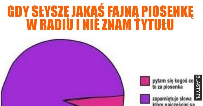 Gdy słyszę jakąś fajną piosenkę w radiu i nie znam tytułu memy, gify i