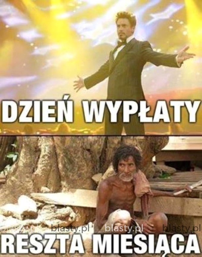 Dzień wypłaty vs reszta miesiąca