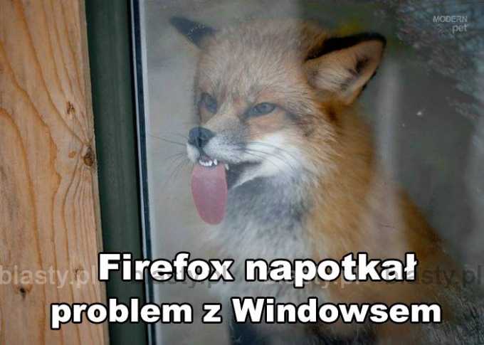 Firefox napotkał problem z sem