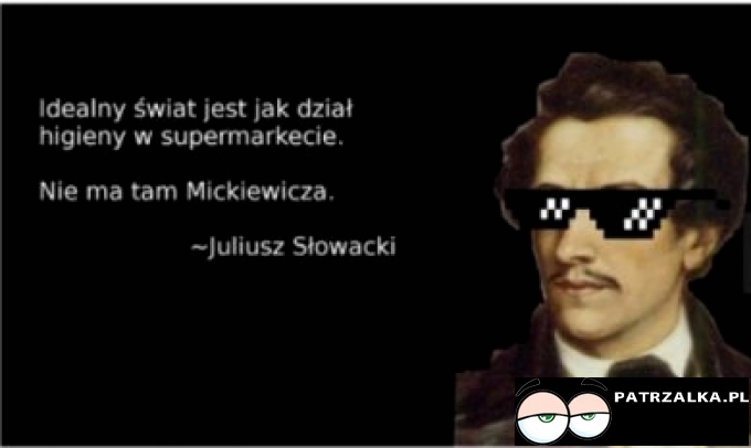 Idealny świat jest jak dział higieny w supermarkecie. Nie ma w nim Mickiewicza