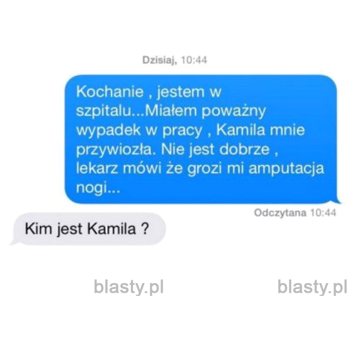 Kochanie jestem w szpitalu miałam poważny wypadek