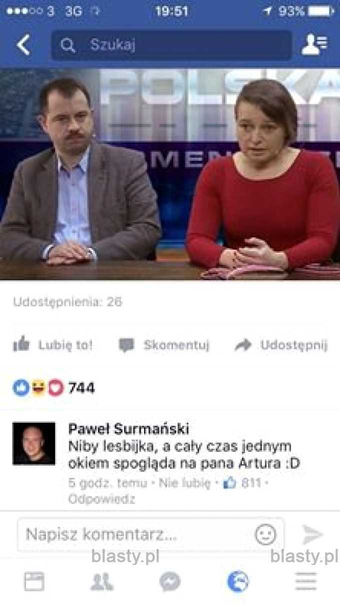 Niby lesbijka a cały czas jednym okiem spogląda  na Pana Artura