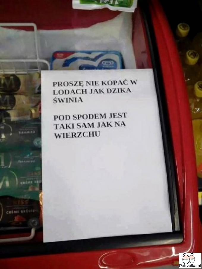 Proszę nie kopać w lodach jak dzika świnia pod spodem jest taki sam jak na wierzchu