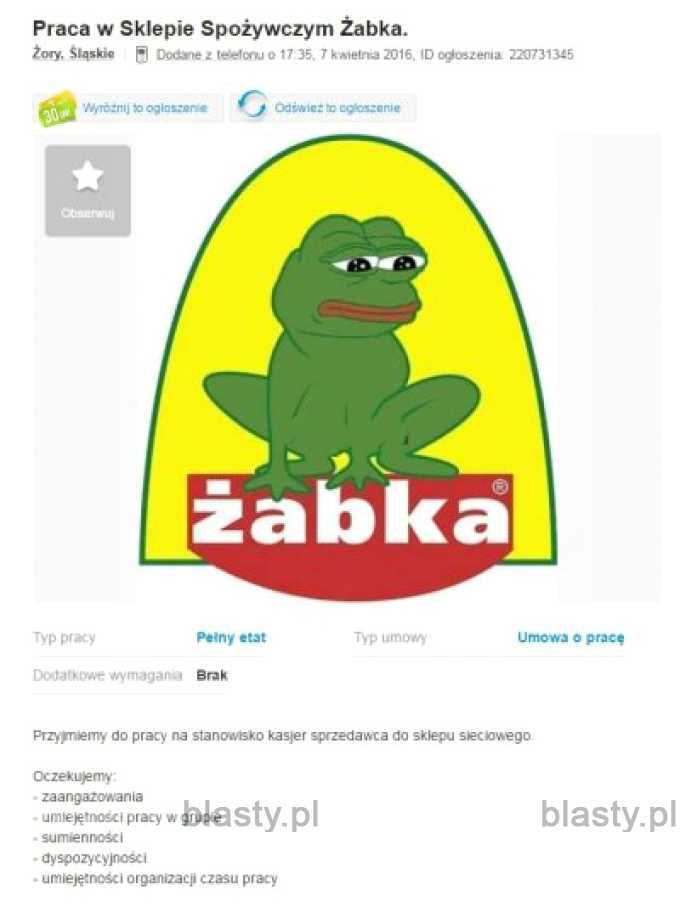 Smutna żabka