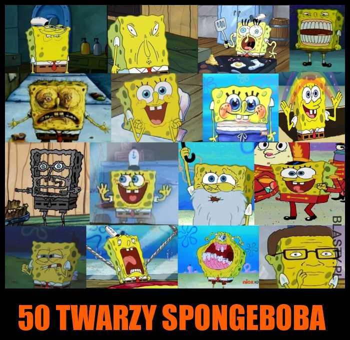 50 twarzy spongeboba