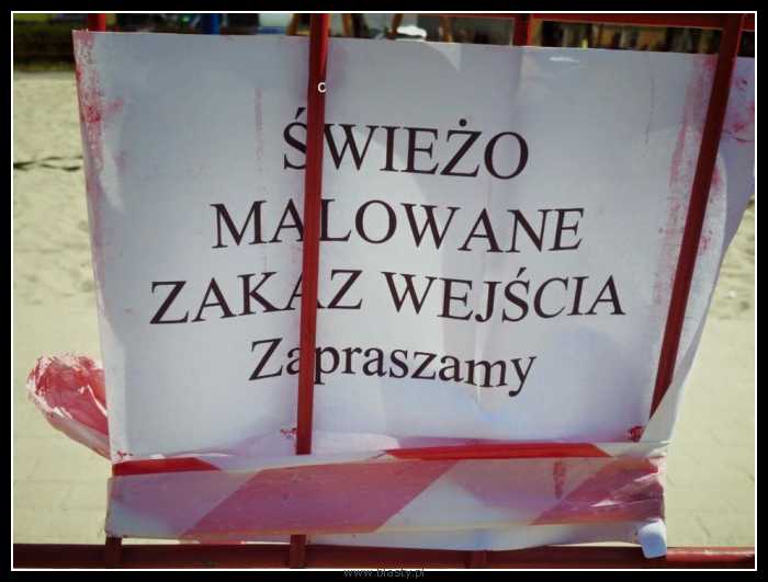 Świeżo malowane, zakaz wejścia