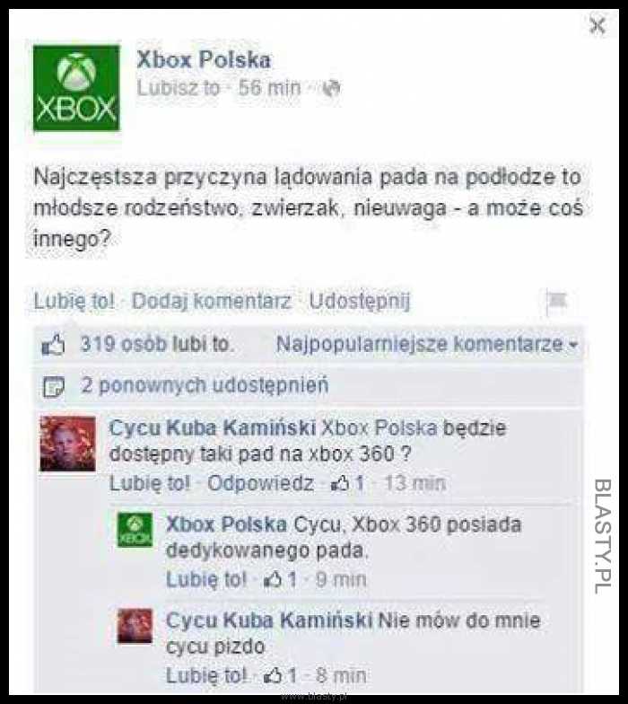 Xbox najczęstsza przyczyna lądowania pada na podłodze