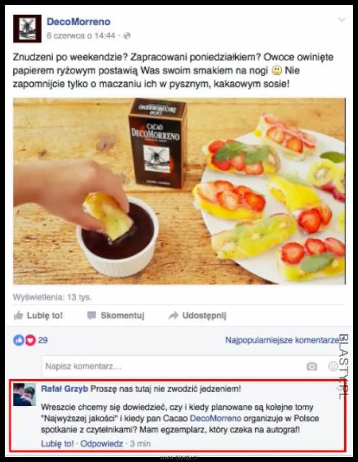 Kiedy czujesz się zwodzony przez cacao DecoMorreno