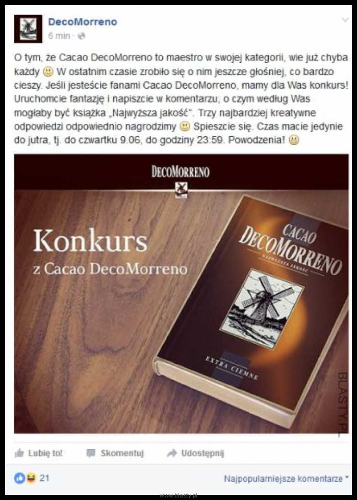 konkurs cacao DecoMorreno