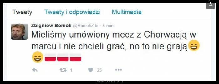 Mieliśmy umowiny mecz z chorwacją