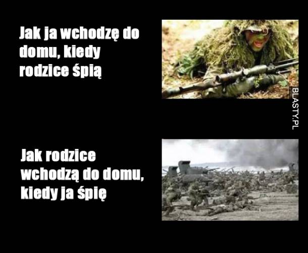 Jak ja wchodzę do domu kiedy rodzice śpią