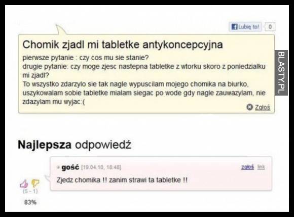 Chomik wpierdolił jej tabletkę