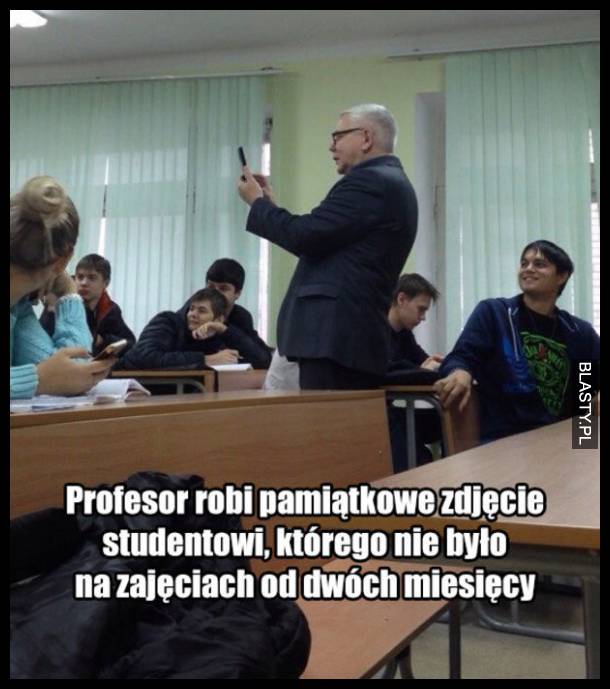 pamiątkowe zdjęcie profesora dla studenta