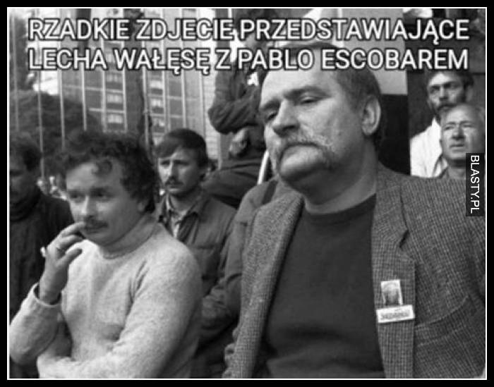 Rzadkie zdjęcie przedstawiające Lecha Wałęsę z pablo escobarem