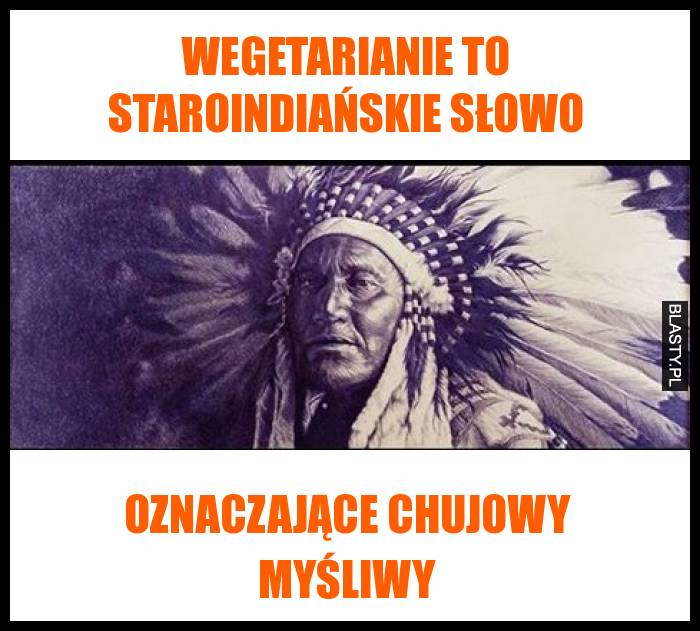 Wegetarianie to staroindiańskie słowo oznaczające chujowy myśliwy