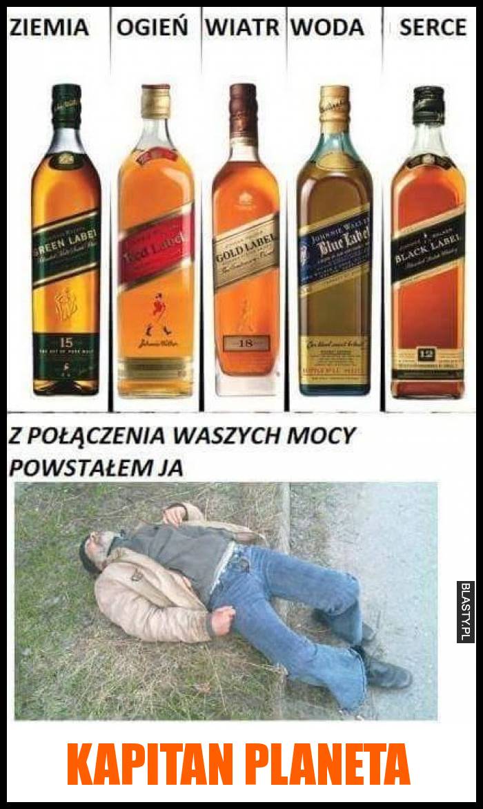 Ziemia, Ogień, Wiatr, Woda, Serce z połączenia tych mocy powstałem ja kapitan planeta