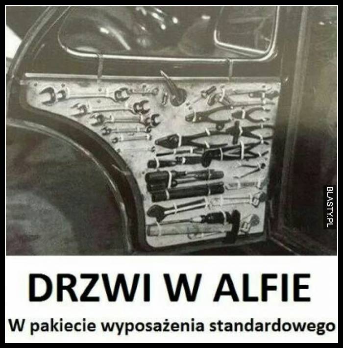 Drzwi w alfie w pakiecie wyposażenia standardowego