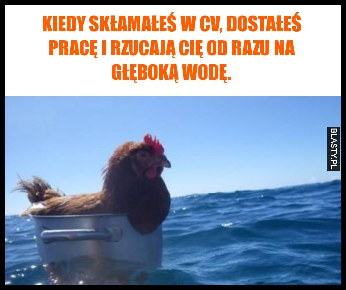 Kiedy skłamałeś w CV, dostałeś pracę i rzucają cię od razu na głęboką wodę.