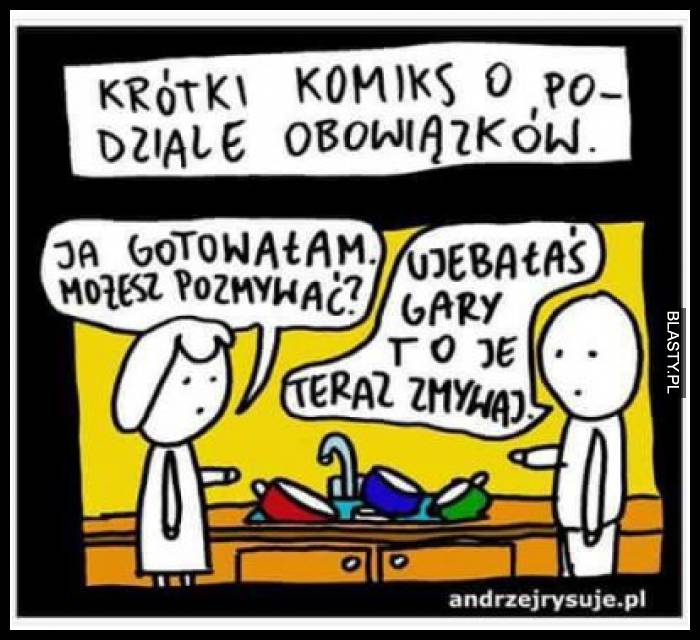 Krótki komiks o podziale obowiązków