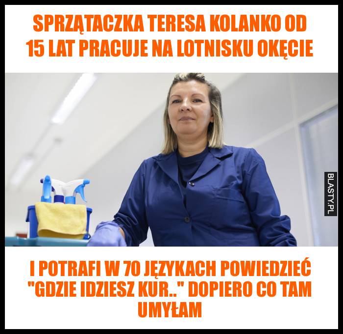 Sprzątaczka Teresa Kolanko od 15 lat pracuje na lotnisku okęcie