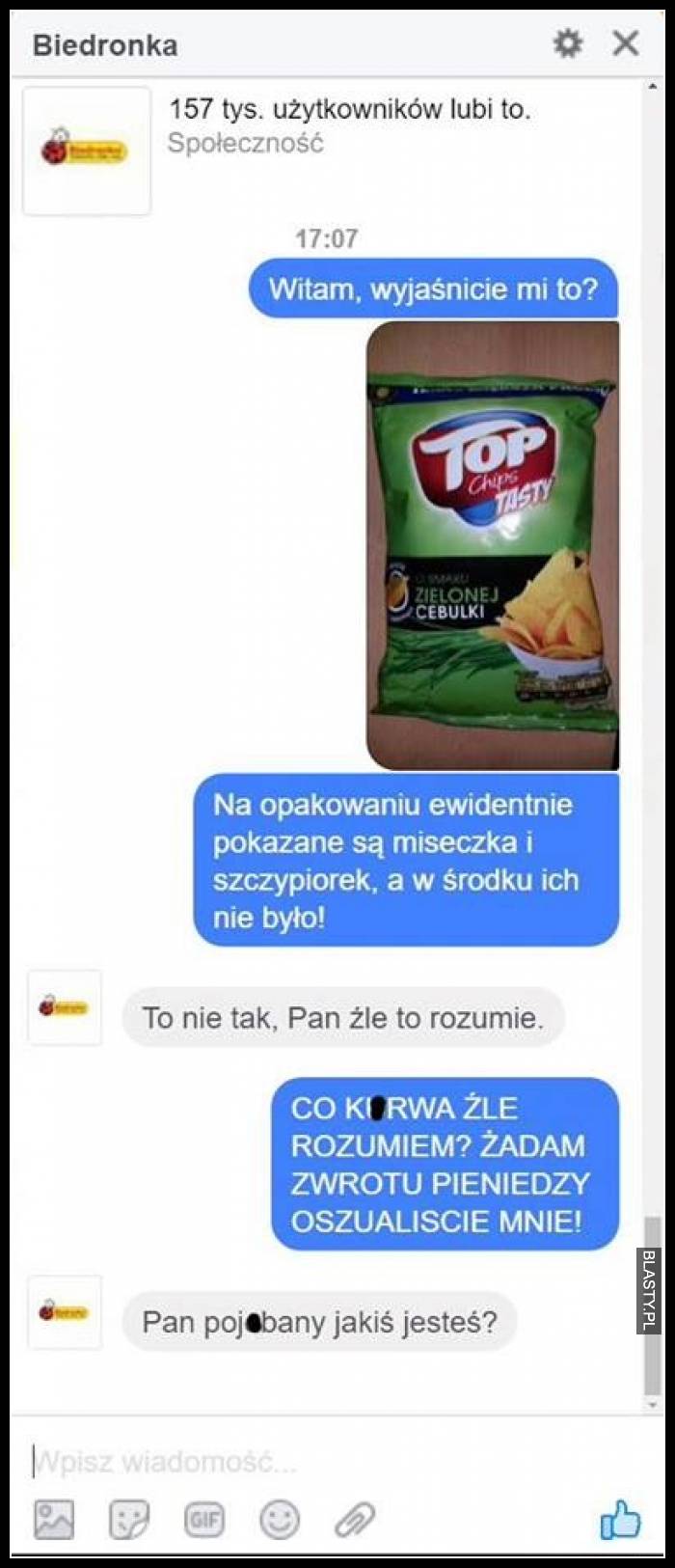 Tymczasem w biedronce - kupowanie chispów