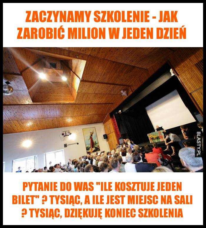 Zaczynamy szkolenie - Jak zarobić milion w jeden dzień