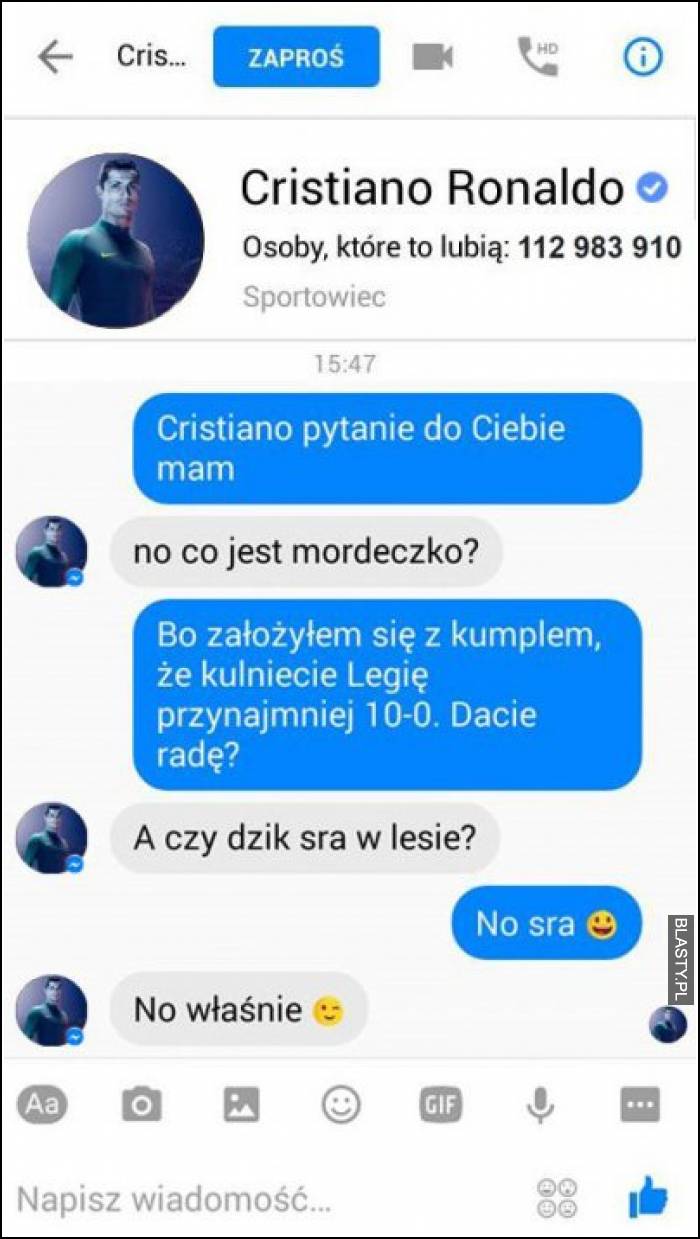 Cristiano pytanie do Ciebie mam