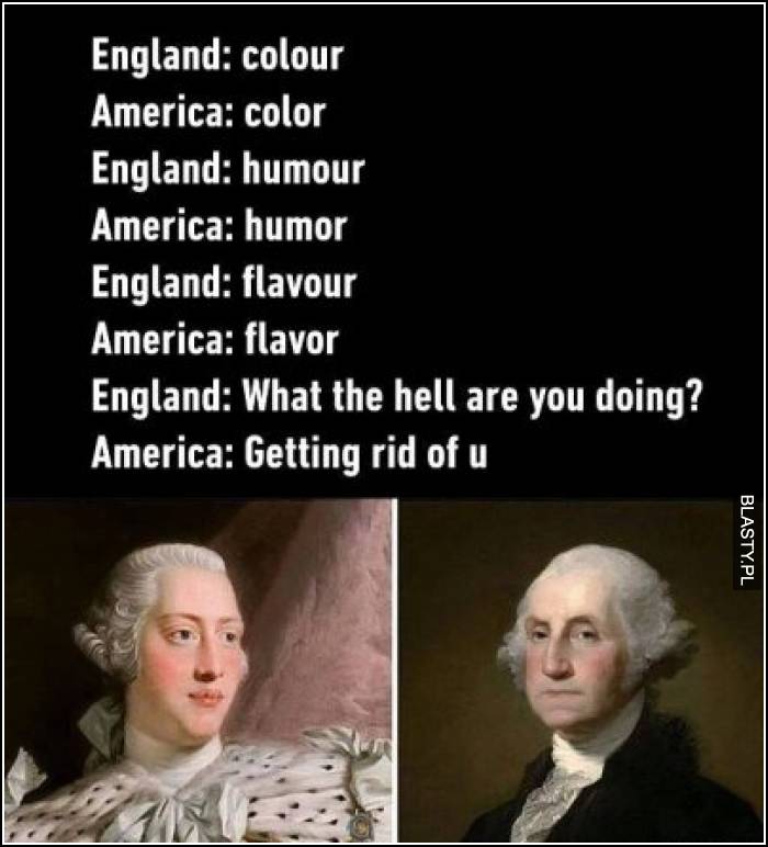 England - colour, america - color różnice językowe pomiędzy usa i anglią