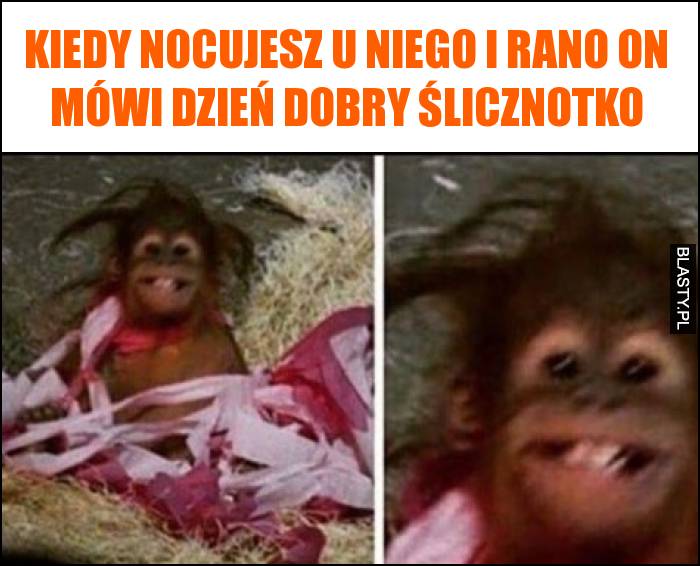 Kiedy nocujesz u niego i rano on mówi dzień dobry ślicznotko