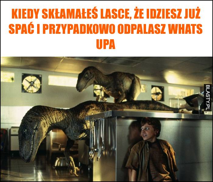 Kiedy skłamałeś lasce, że idziesz już spać i przypadkowo odpalasz whats upa