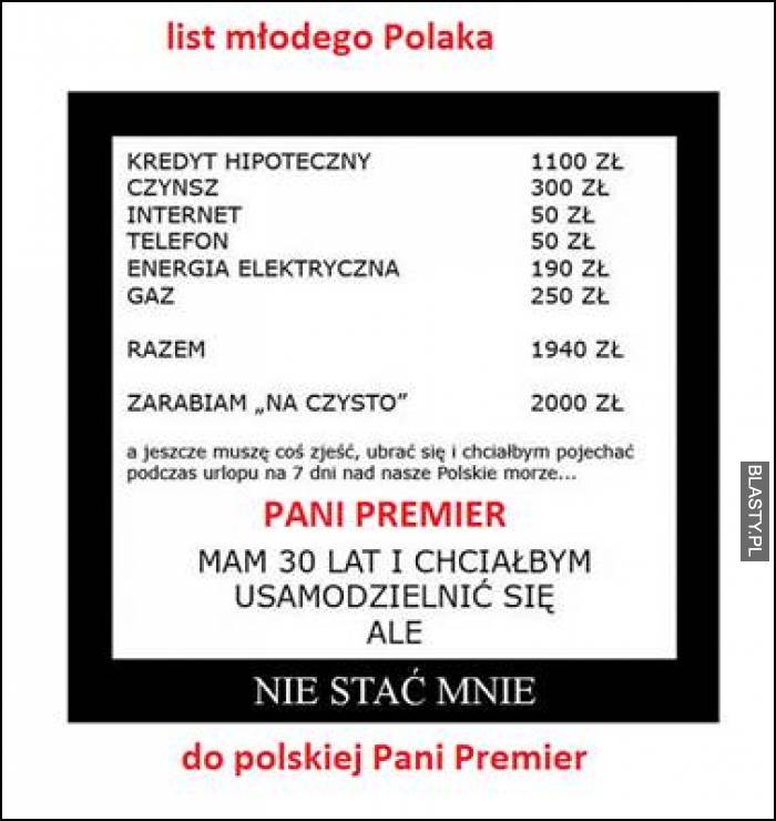 List młodego polaka