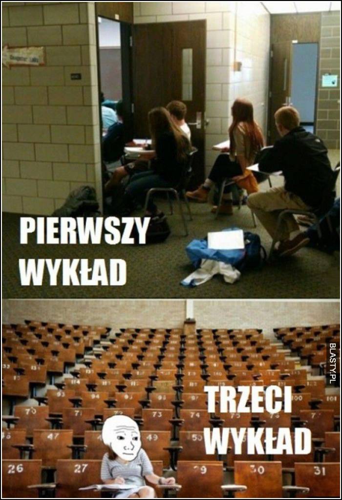 Pierwszy wykład vs trzeci wykład