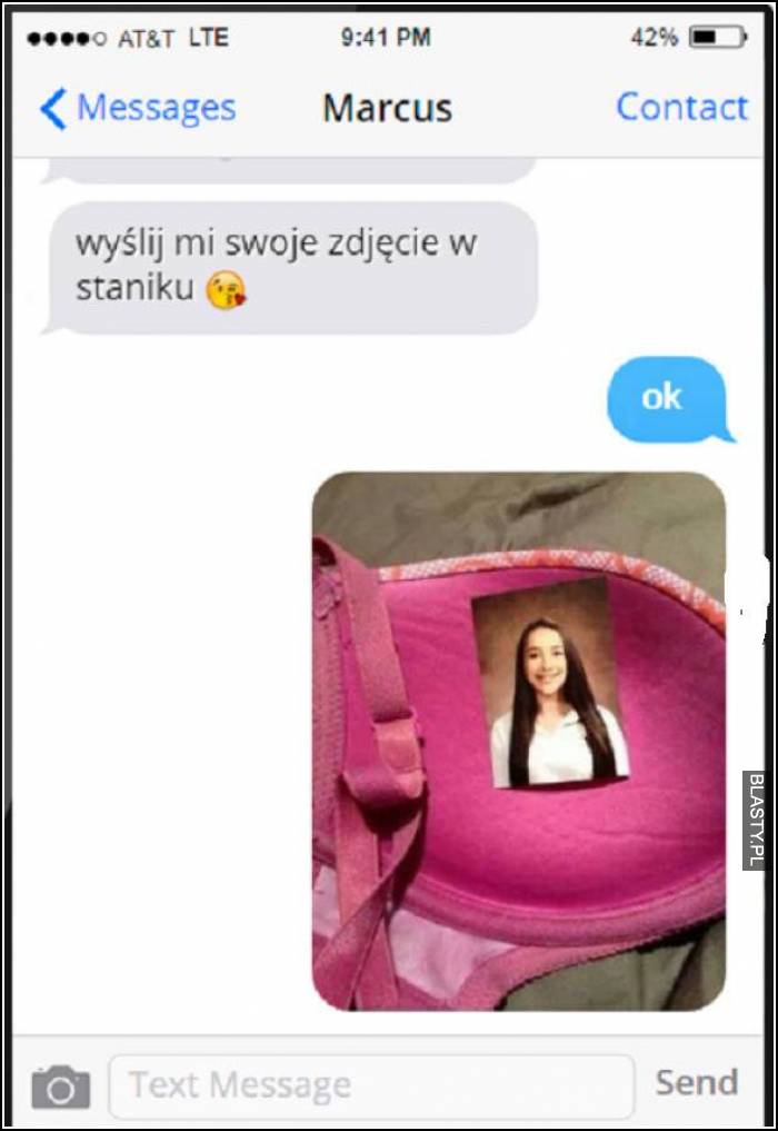 Wyślij mi zdjęcie w staniku