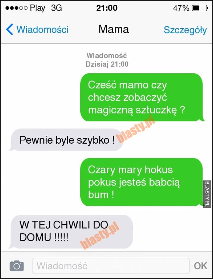 Cześć mamo czy chcesz zobaczyć magiczną sztuczkę ?